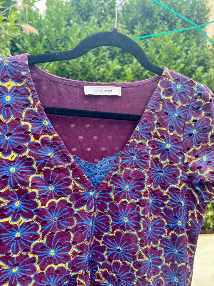 Robe brodée fleurs promod Taille 36 - photo numéro 4