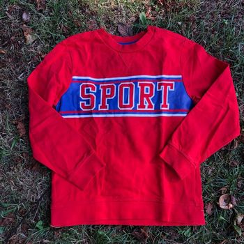 Pull rouge coton "sport" Tao 6 a ns/116 cms garçon comme neuf