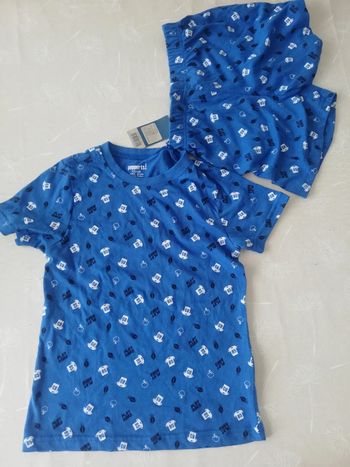 Pijama short bleu 6/8 ans bleu Pepperts neuf