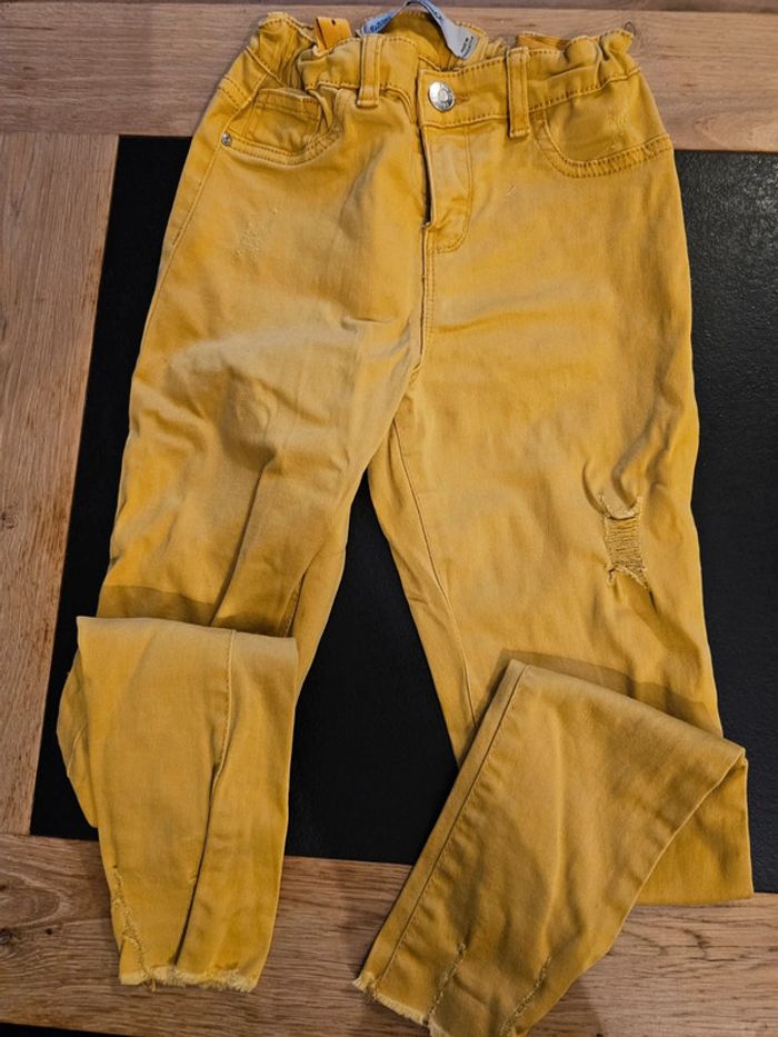 Jean skinny jaune moutarde