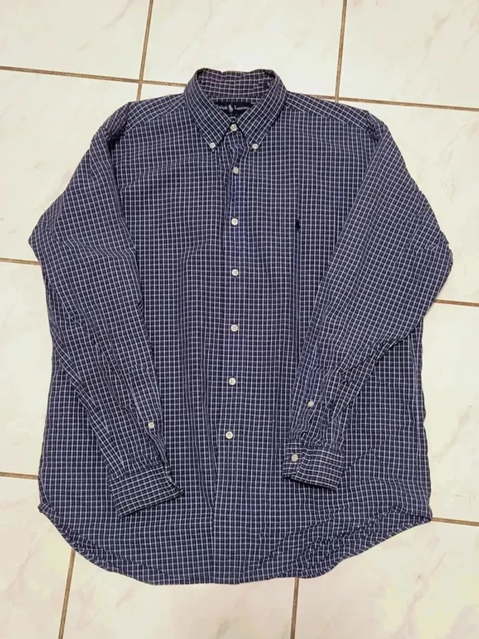Chemise Ralph Lauren Blake à Carreaux Bleu Marine – Vintage Y2K - photo numéro 3