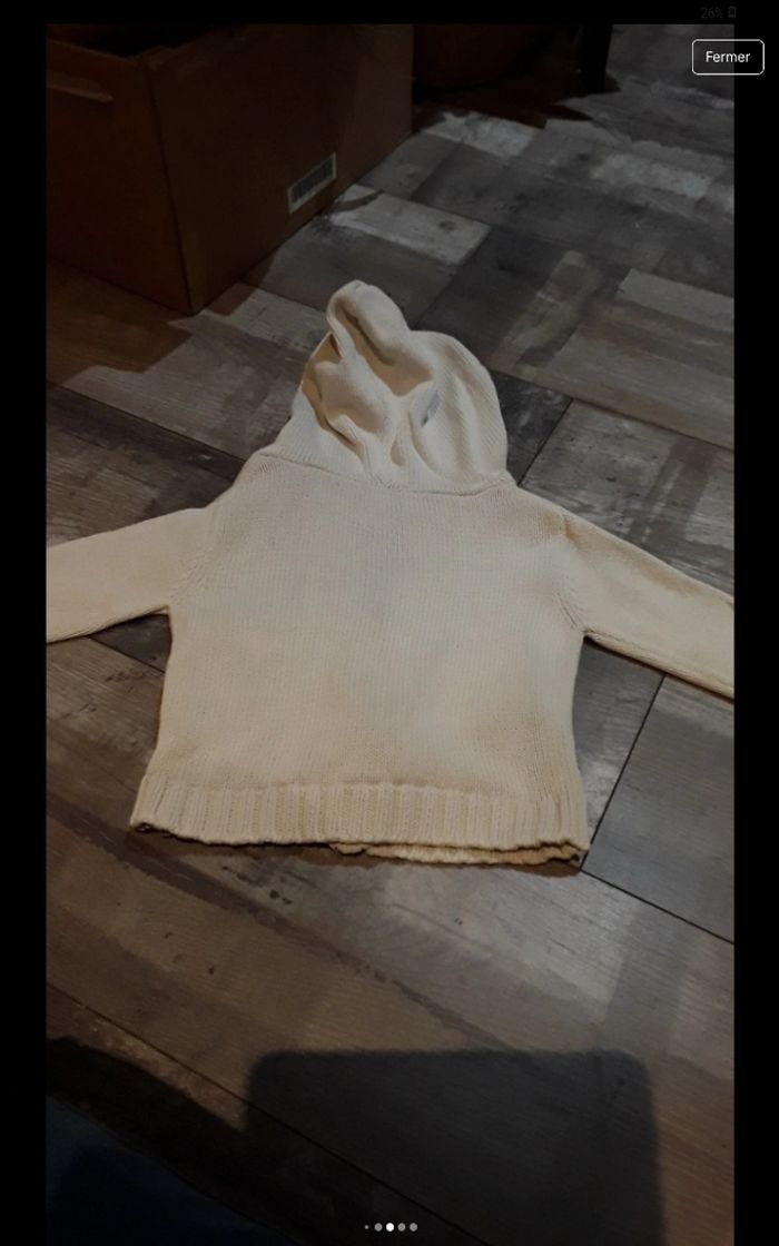 Gilet zippé avec capuche blanc - photo numéro 9