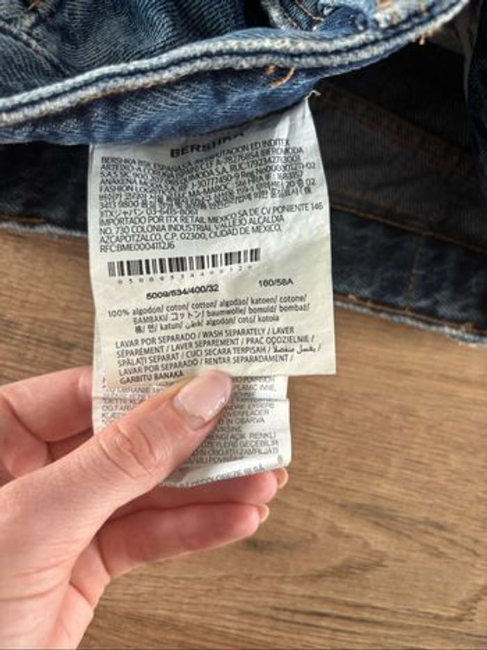 Jean coupe droite bleu marine Bershka - Taille 34 - Neuf - photo numéro 3