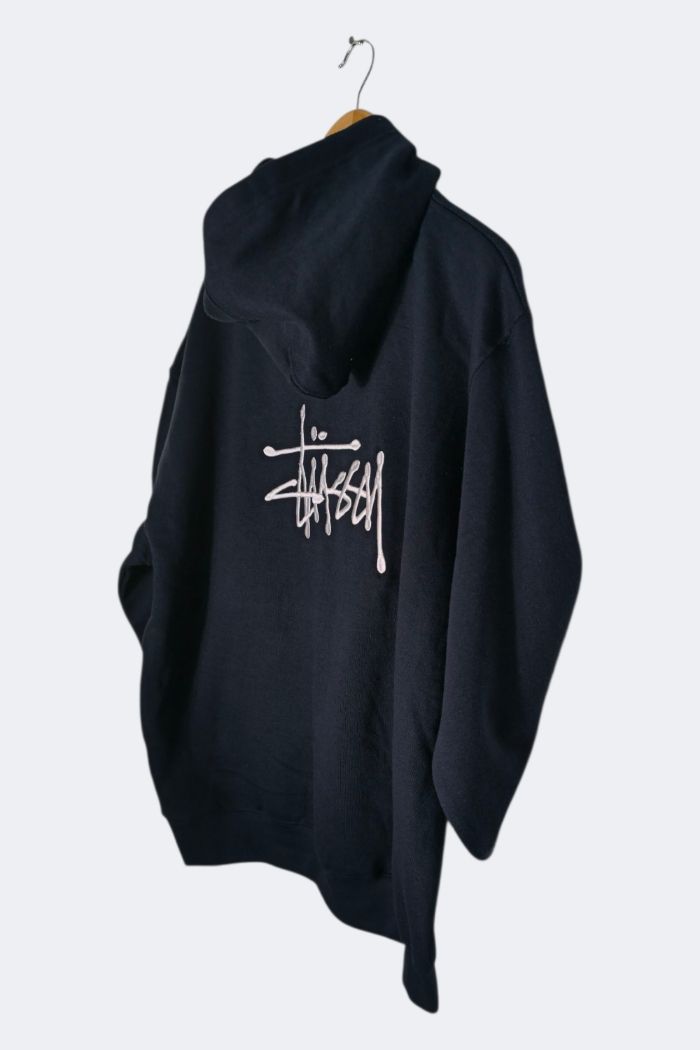 hoodie rework stussy style bleu marine très bon état taille  XL - photo numéro 3