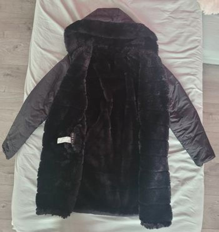 Doudoune mi-longue noir réversible Bréal taille 40 - photo numéro 3
