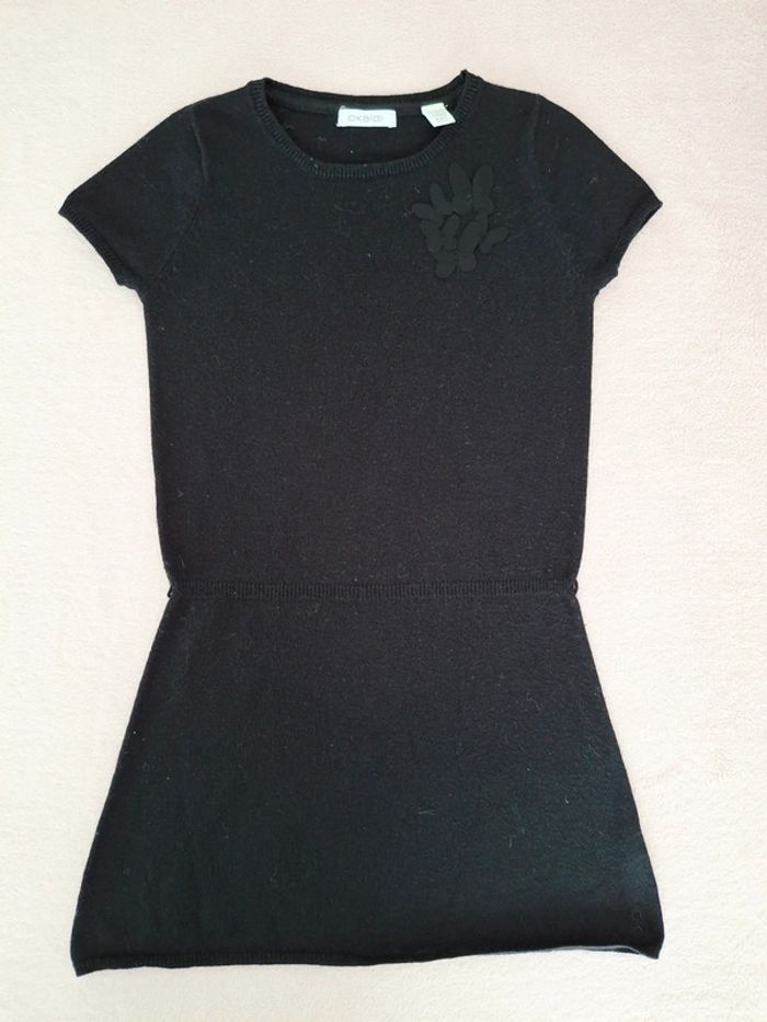 Robe pull manches courtes forme trapèze noire Okaïdi 6 ans