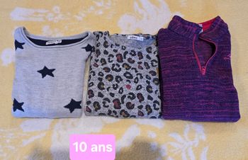 Lot pull fille 10ans 