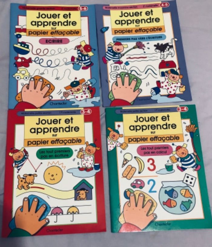 6 cahiers (3/4 ans, 4/5 ans, 5/6 ans)