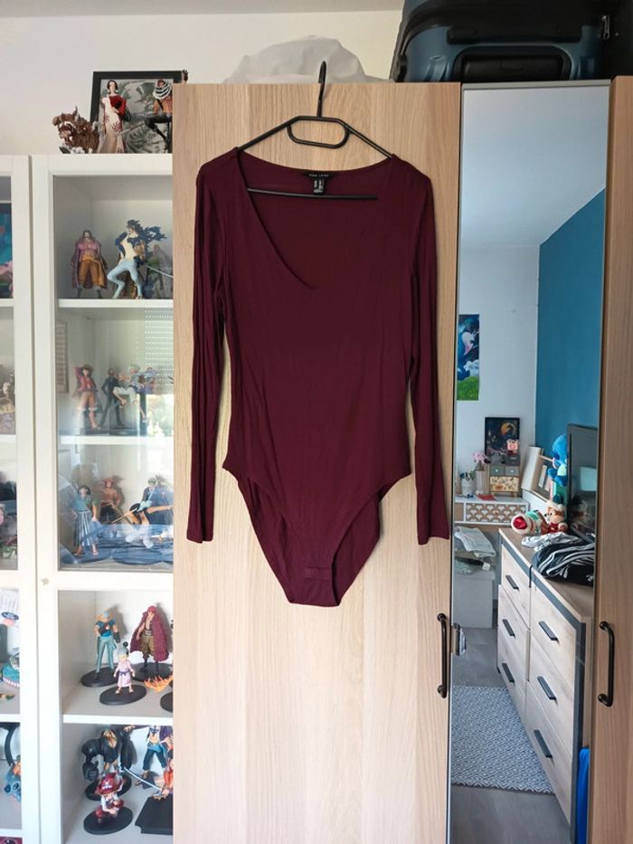 Bodies body manches longues bordeaux new look - Taille L 40 - photo numéro 2