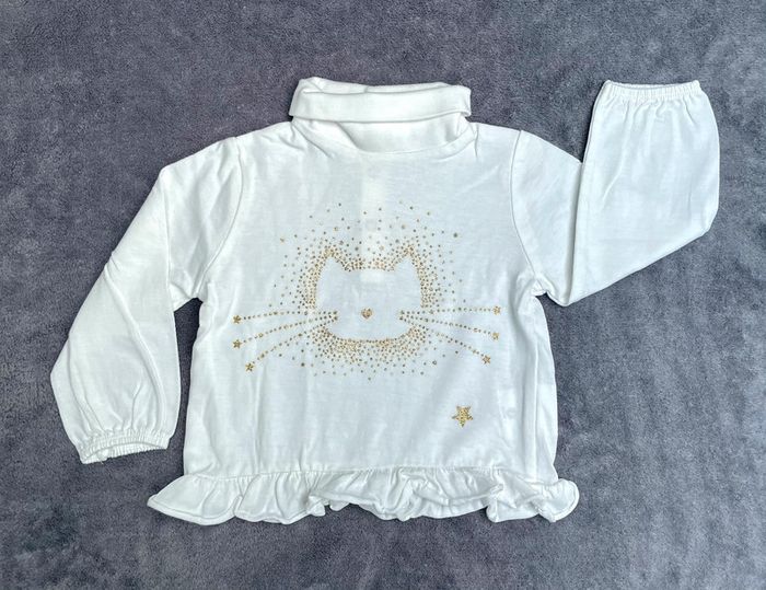 Tee-shirt fille 12 mois, avec col roulé - photo numéro 4