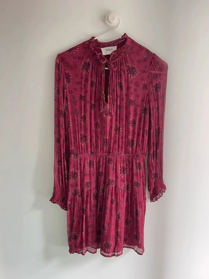 Robe bordeaux à fleurs Ba&sh