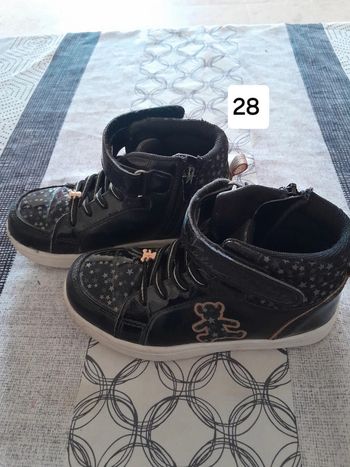 Basket montante fille 28 noir pailleté/doré