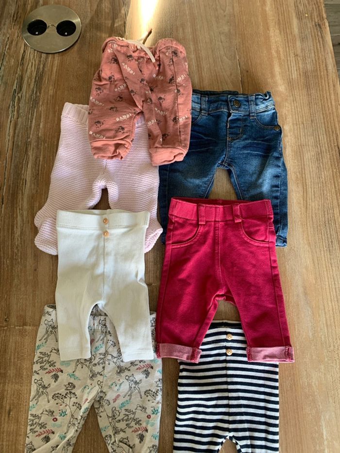 Lot de 7 pantalons/ leggings / joggings fille 1 mois