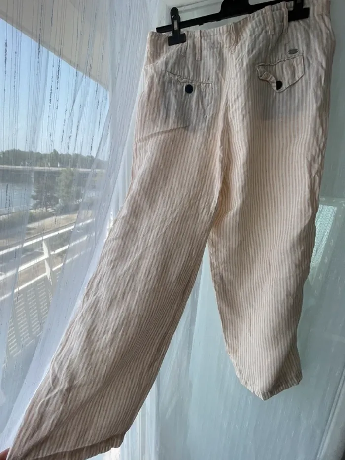 Pantalon 100% lin jambes larges Mat de Misaine - photo numéro 3