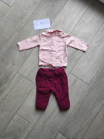 Ensemble fille pantalon et pull col 6 mois neuf