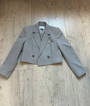 Blazer stradivarius gris S 36 crop