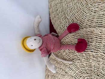 Doudou souris rayé rouge Balthazar et Valentine MOULIN ROTY