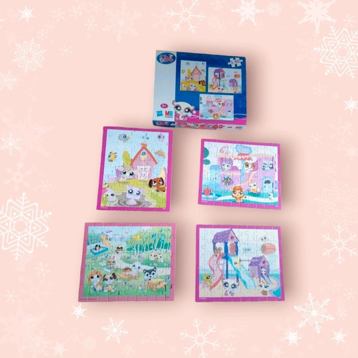 🐶lot de 4 puzzles 50 pièces littlest pet shop🐶