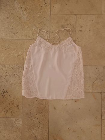 Débardeur blouse rose Etam T38