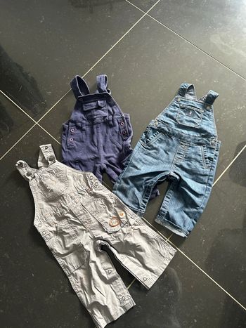 Lot 3 salopettes longues 6 mois