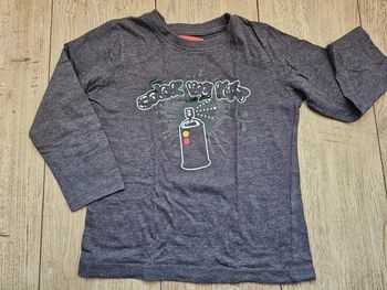 T.shirt manches longues gris anthracite Tissaia 4 ans