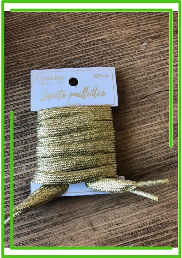 Lacets paillettes doré