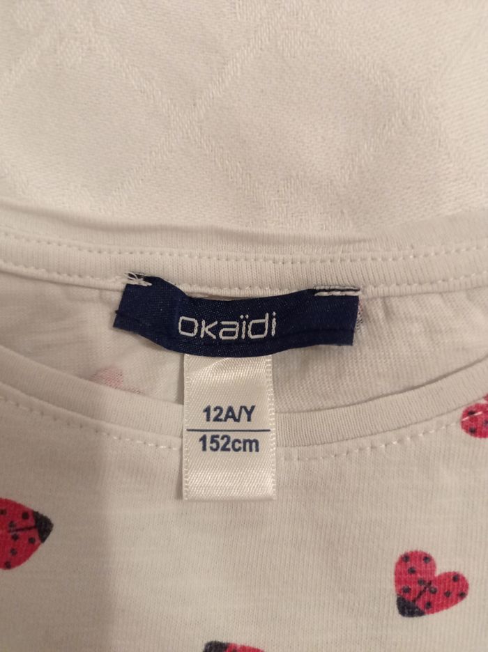 Petit pull manche courte pour fille avec petit cœur partout manches courtes taille 12 ans 152 cm marque Okaïdi voir photos - photo numéro 6
