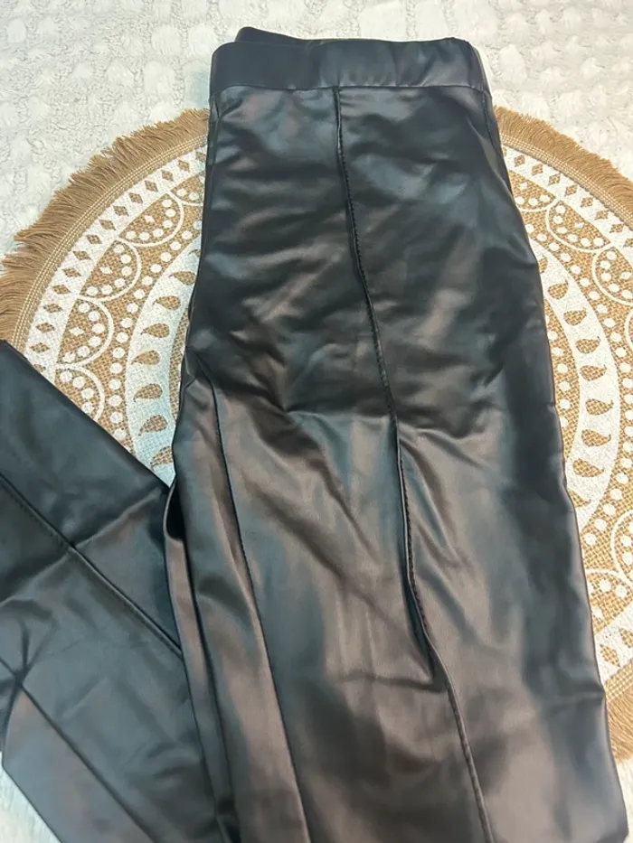 Legging noir faux cuire - photo numéro 2