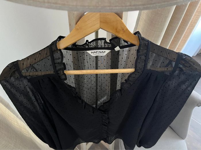 Blouse noir en plumetis naf naf - photo numéro 3