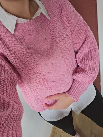 Pull en laine rose