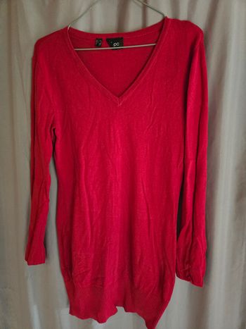 Pull long femme rouge 