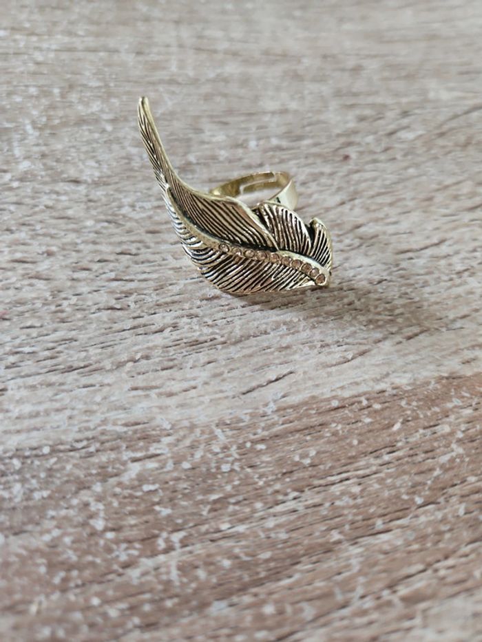 Bague plume réglable