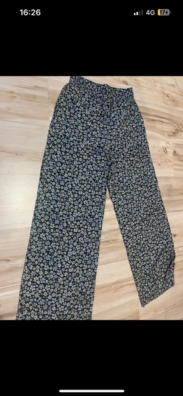 pantalon taille élastique fleurs fluide - photo numéro 7