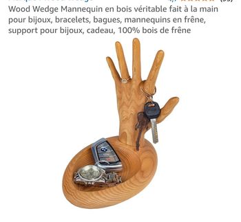 Support à bijoux en bois de frêne fait main neuf