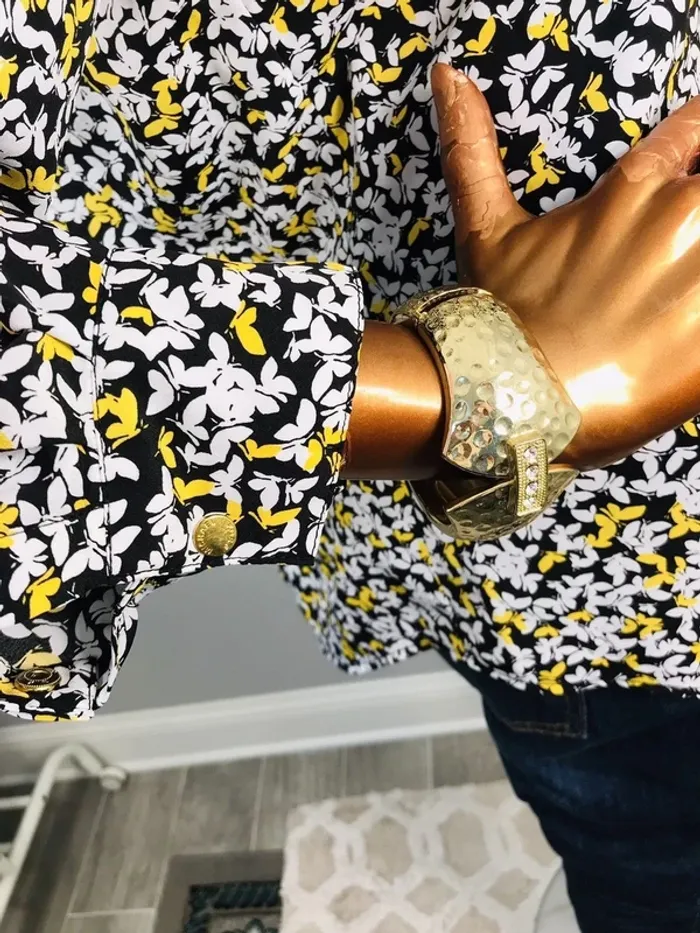 Chemise Michael Kors papillons zip doré – T.L - photo numéro 6