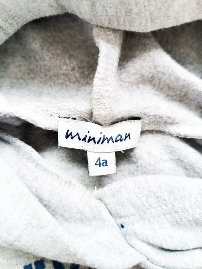 Sweat à capuche garçon miniman 4 ans - photo numéro 3