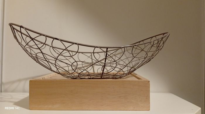 Corbeille déco métal coloris taupe