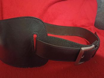 Très belle ceinture cuir noire T90 La fée Maraboutée