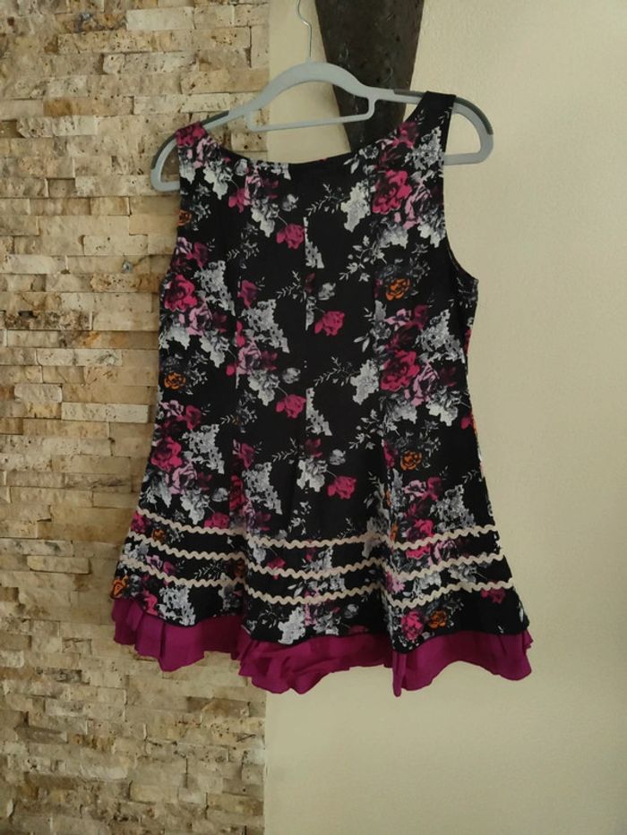 Haut noir et violet à fleur Bla Bla - photo numéro 5