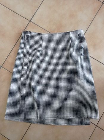 Jupe portefeuille à carreaux noir & blanc - 42/44