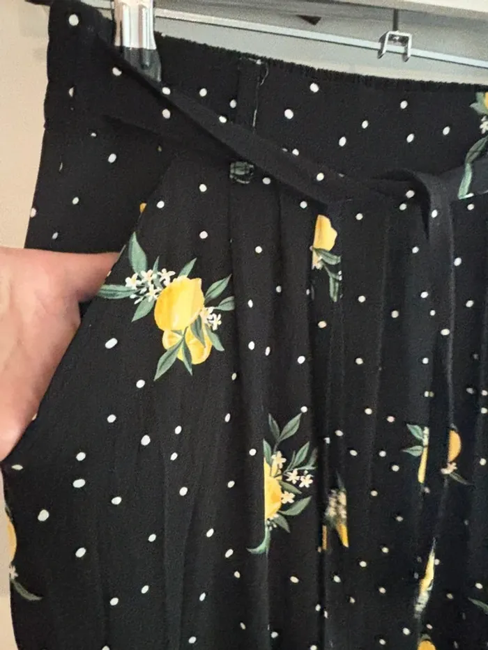 Pantalon fluide citron à pois – Undiz – Taille S - photo numéro 4
