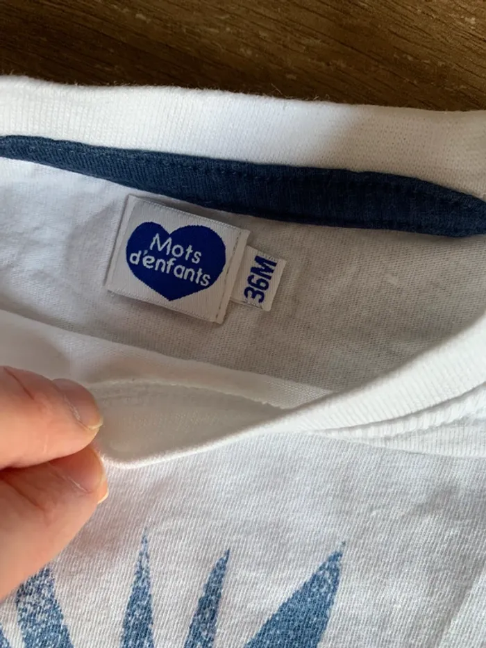 Ensemble 2 pieces été t-shirt mc short Kiabi mot d’enfant éléphant 3 ans parfait état - photo numéro 3