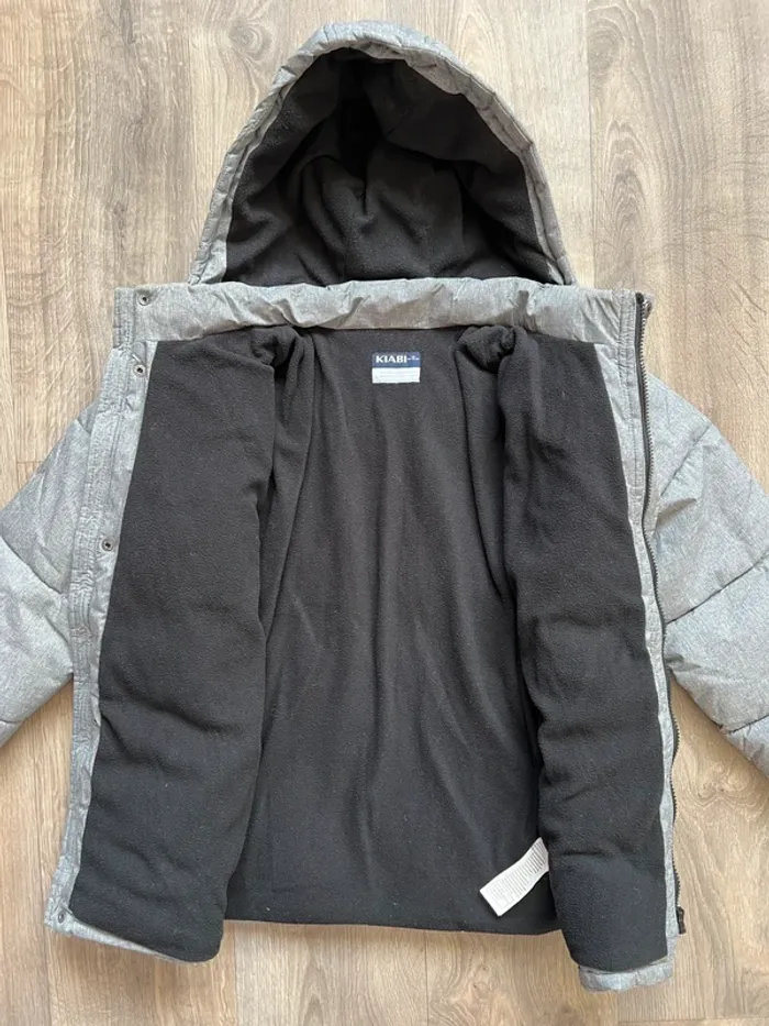 Beau blouson doudoune gris à capuche taille 12 ans Kiabi - photo numéro 3