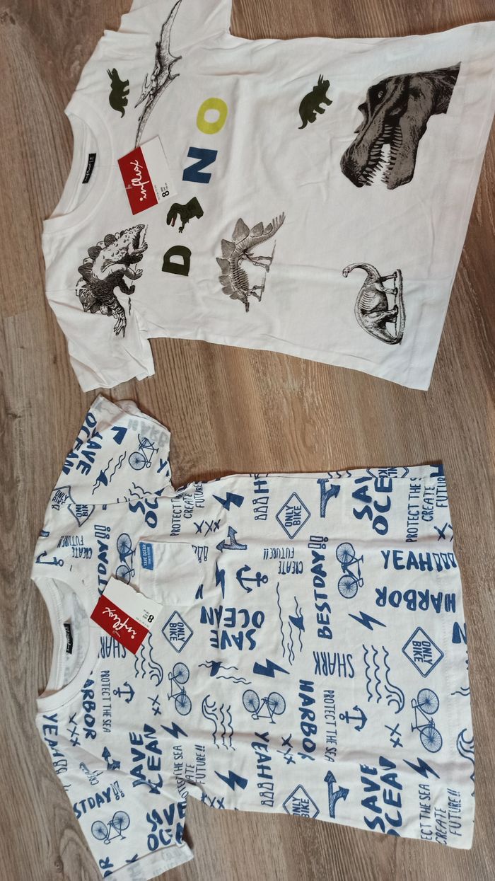 Lot de tshrist garçon dinosaures et mer 8 ans - photo numéro 2