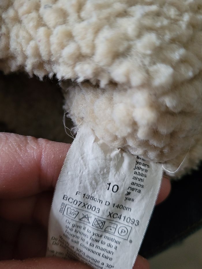 veste en jeans ikks fourré 10ans (20e) - photo numéro 4