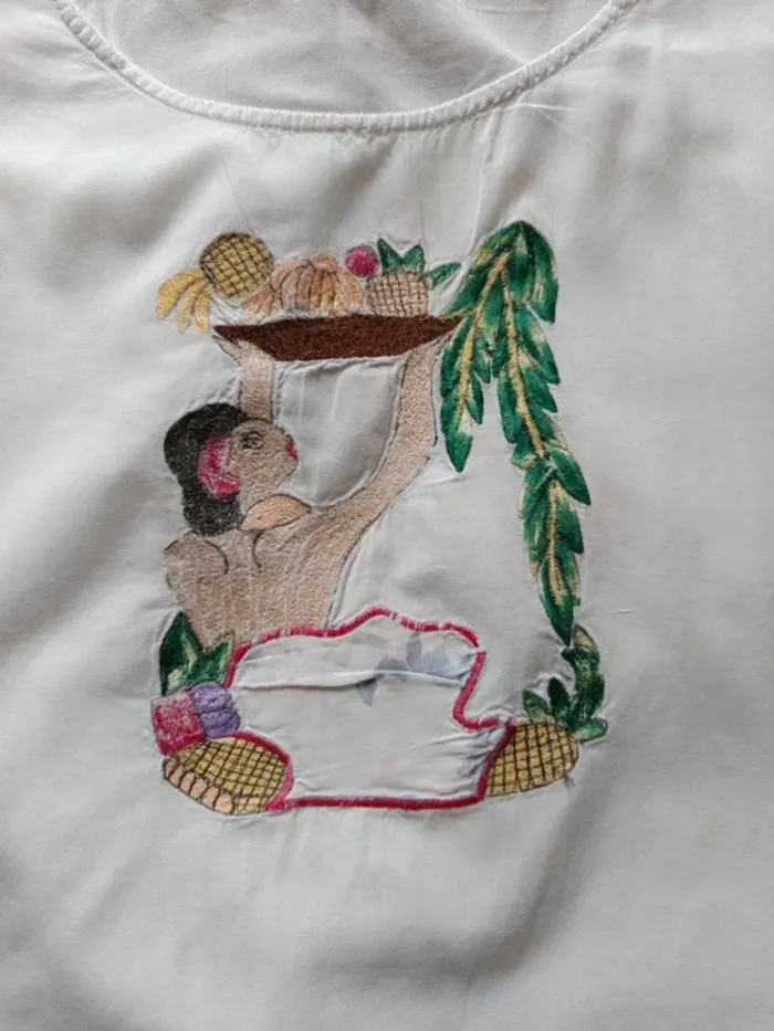 Blouse sans manches t.38 100% coton - photo numéro 2