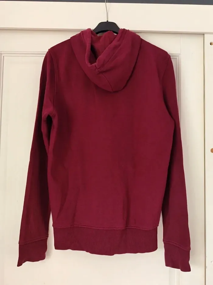 Gilet capuche sweat c&a bordeaux taille XS - photo numéro 3