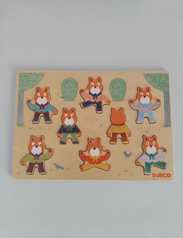 PUZZLE EN BOIS  Encastrement Renard Foxymatch Djeco Complet 🦊 - photo numéro 2
