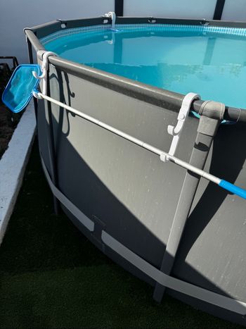 Porte épuisette blanc, pour piscine Bestway