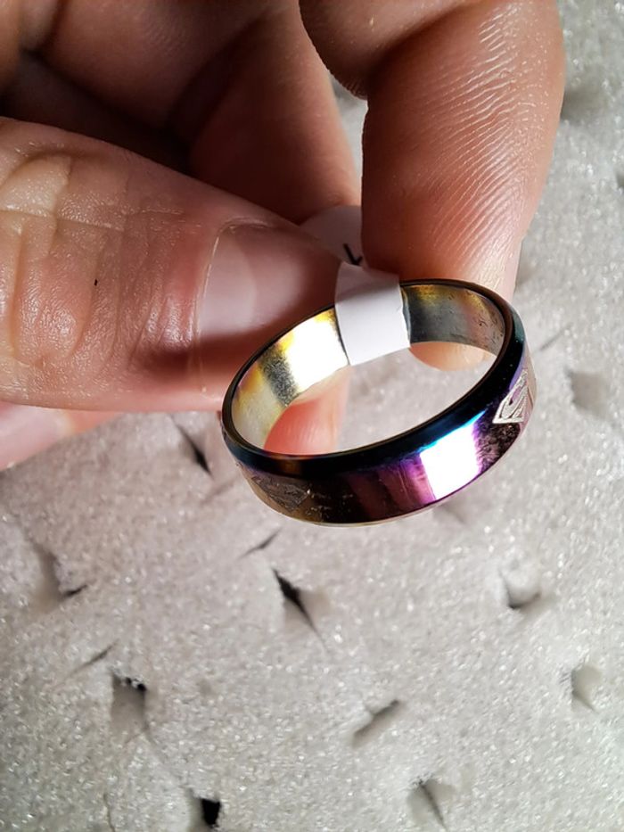 Bague acier inoxydable motifs - photo numéro 2